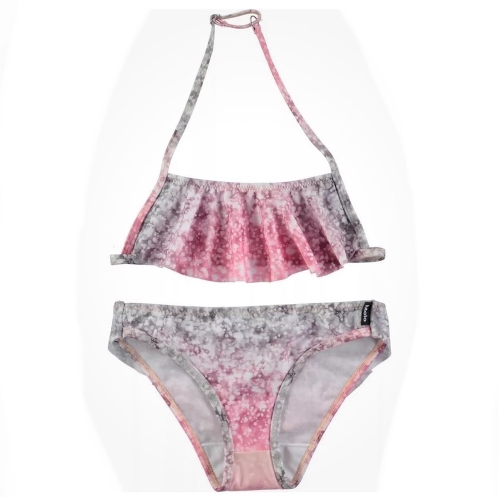 Molo Nula Girl’s Pink Two-Piece Bikini Bathing Swimming Suit Size 5 110-116